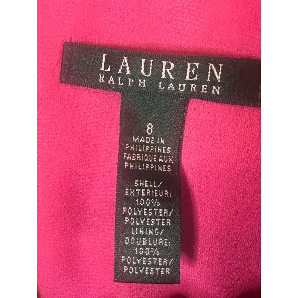Lauren Ralph Lauren Dress 8 Floral V-Neck Sleeveless Drop Waist Tropical Dress - Picture 4 of 5